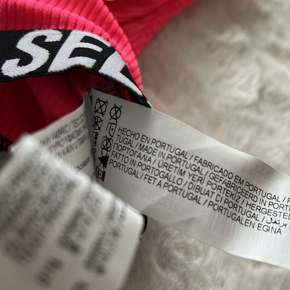 NEW Pull & Bear Ribbed Self Love Vintage Style Sporty Top Size S - Picture 5 of 9